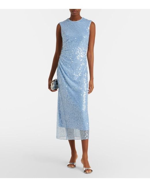 Veronica Beard Blue Kimberly Sequined Midi Dress