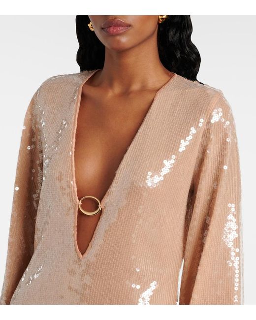 Tunique A Sequins Oseree en coloris Brown