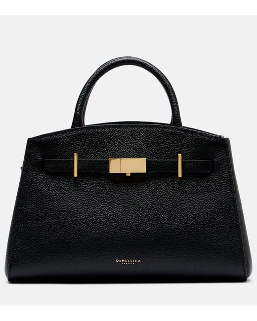 DeMellier London Black Hudson Small Leather Top-Handle Bag