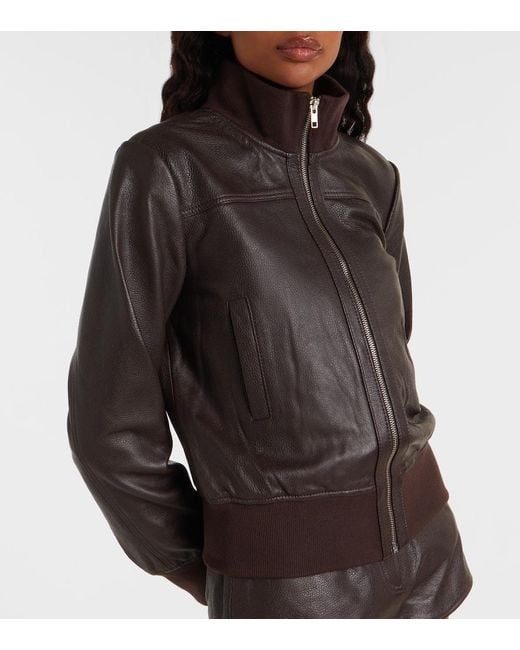 Frankie Shop Black Bomberjacke Tobias Aus Leder