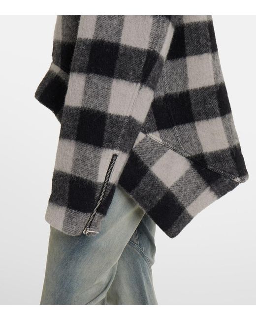 Rick Owens Black Exploder Checked Virgin Wool Jacket