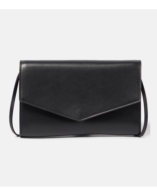 The Row Black Envelope Leather Crossbody Bag