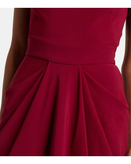 Givenchy Red Asymmetrical Draped Midi Dress