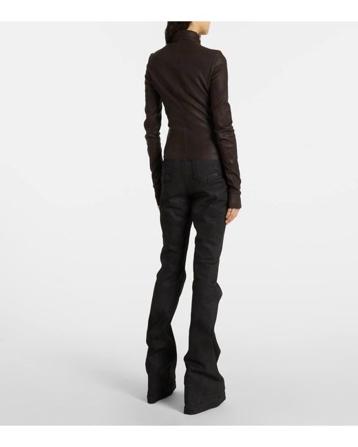 Rick Owens Brown Lederjacke Gary