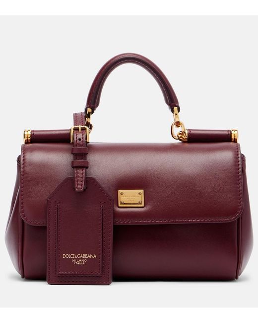 Dolce & Gabbana Red My Sicily Leather Tote Bag
