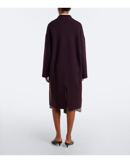 Jardin Des Orangers Purple Wool And Cashmere Coat