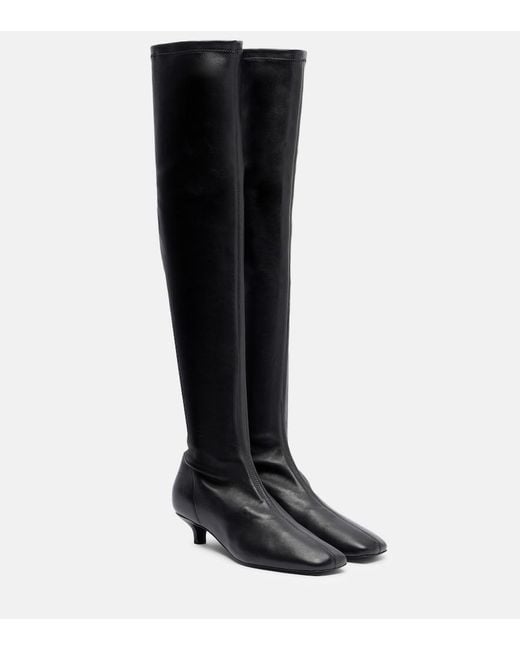 Totême Black Day Leather Over-The-Knee Boots