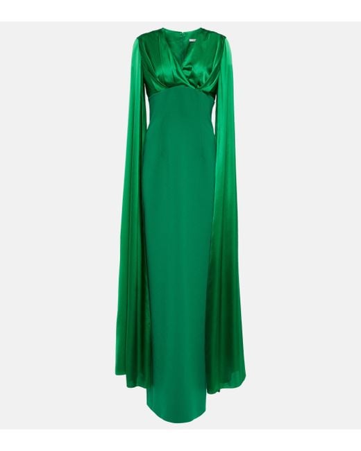 Safiyaa Green Crepe Gown