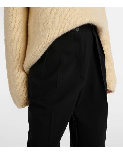 Pantalones Anchos Igor En Mezcla De Lana The Row de color Black
