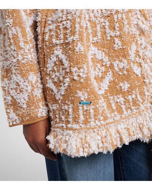 Alanui Natural Send Beat Wool-Blend Cardigan