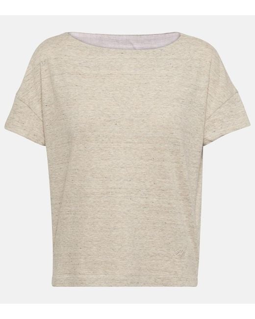 T-shirt Yoshii in jersey di cotone di Loro Piana in White