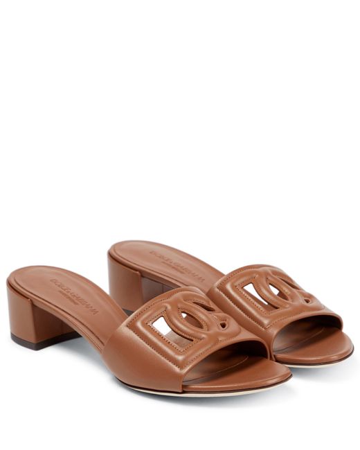 dolce & gabbana logo cut out sandals