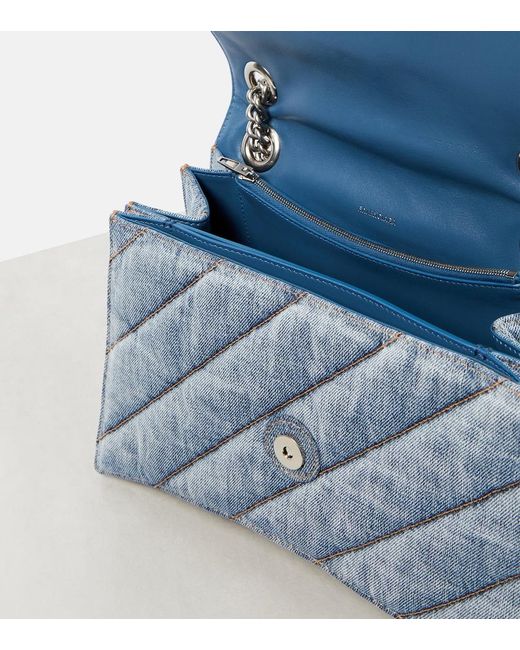 Balenciaga Blue Crush Medium Denim Shoulder Bag