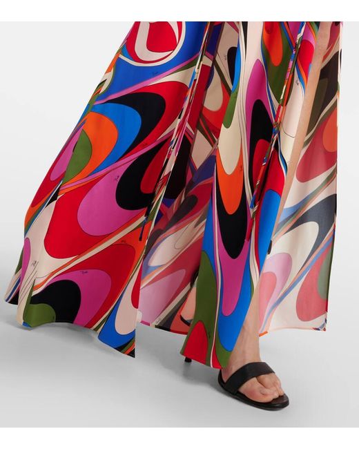 Emilio Pucci White Marmo Printed Maxi Skirt