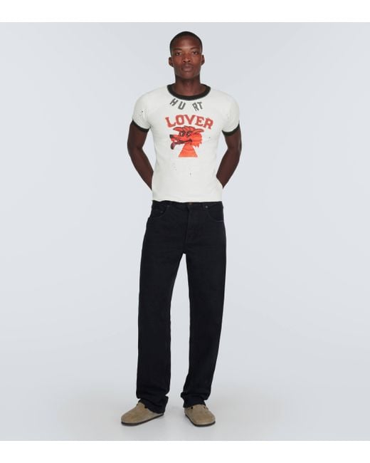 T-shirt en coton et lin Hurt Lover ERL pour homme en coloris White
