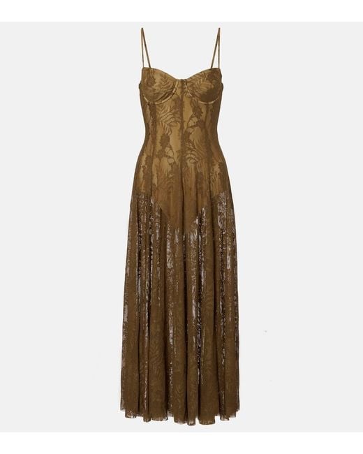 Norma Kamali Natural Lace Midi Dress