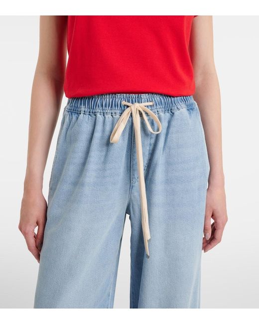 Jeans Pull On A Gamba Larga E Vita Alta di 7 For All Mankind in Blue