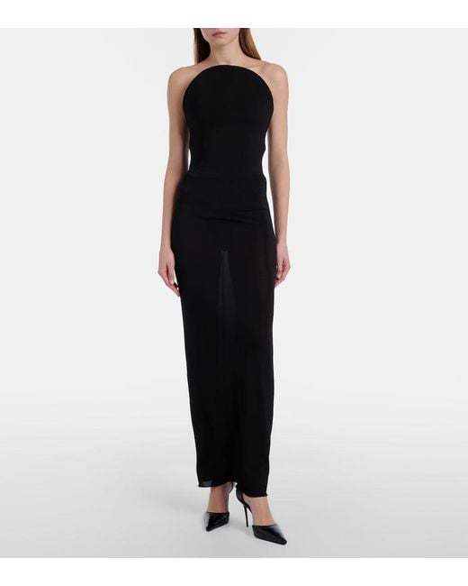 Alaïa Black Sheer Jersey Cocktail Dress