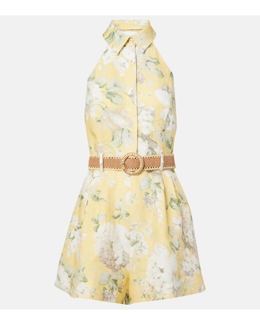 Zimmermann Yellow Linen Jumpsuits