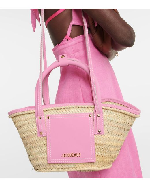 Jacquemus Le Panier Woven Tote in Pink | Lyst