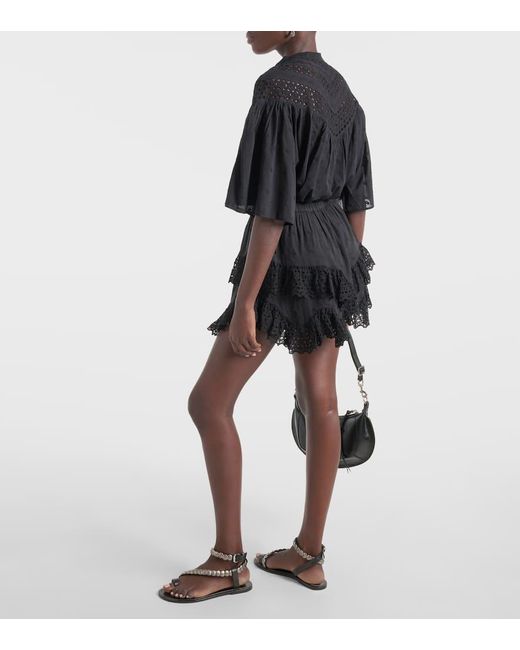 Minifalda Sukira de algodon con volantes Isabel Marant de color Black