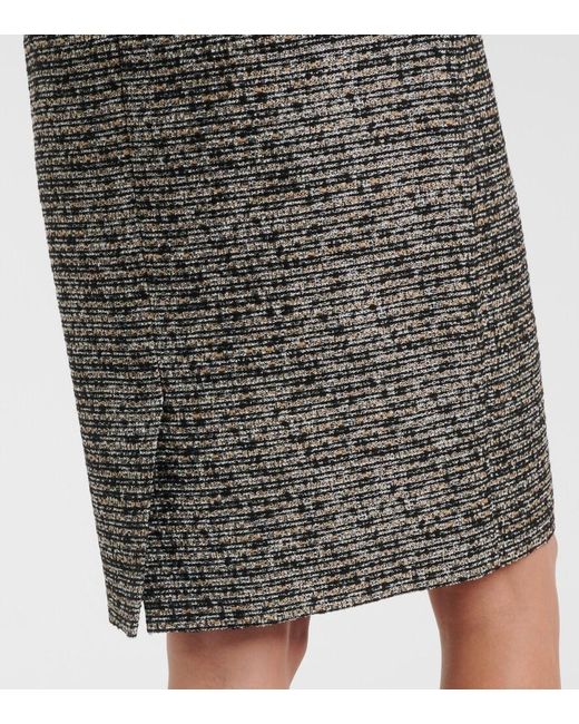 Max Mara Gray Fumetto Tweed Midi Skirt