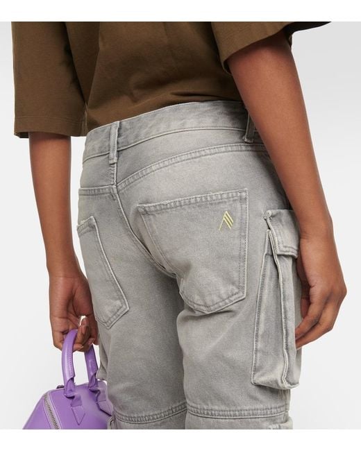 The Attico Gray Essie Denim Cargo Pants