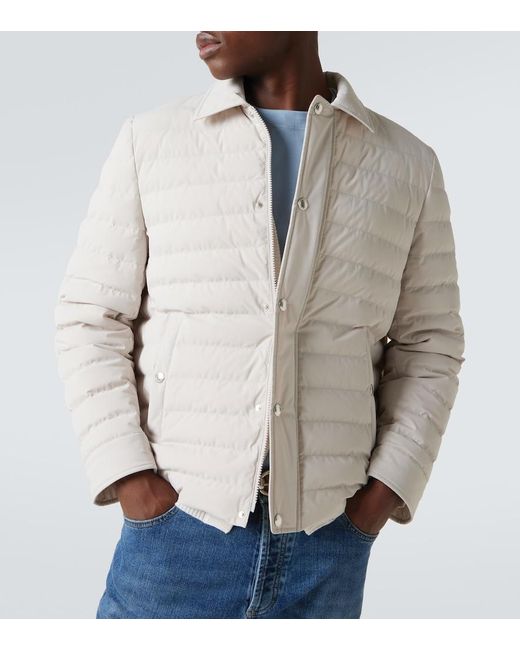Brunello Cucinelli White Down Jacket for men