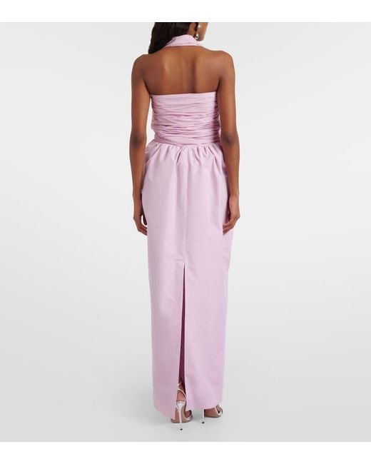Patou Pink Gathered Halterneck Gown