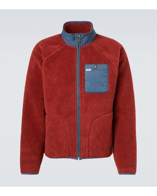 RRL Red Wool-Blend Fleece Jacket for men