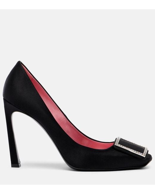 Roger Vivier Red Trumpette 100 Satin Pumps