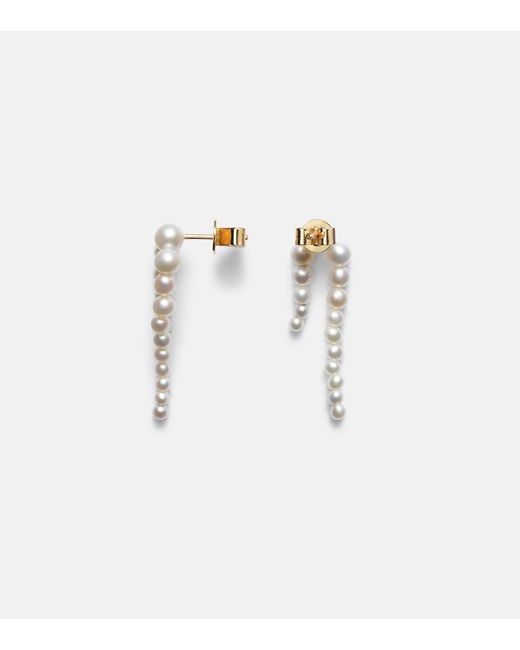 Sophie Bille Brahe White Petite Perle Nuit 14Kt And Pearl Earrings