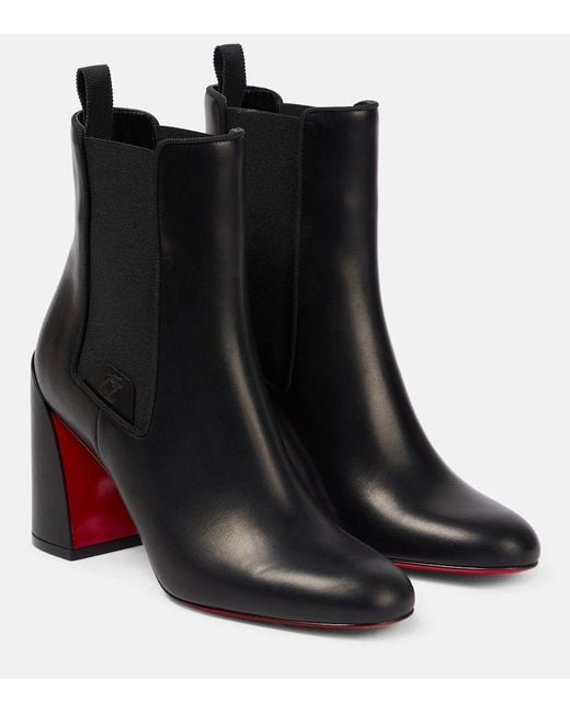 Christian Louboutin Leather Ankle Boots in Black | Lyst