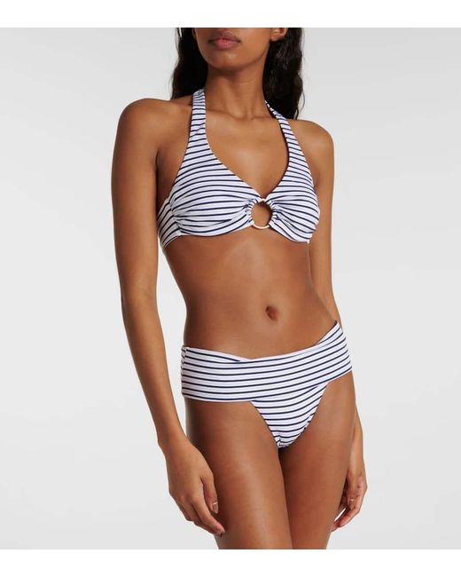 Melissa Odabash White Brussels Striped Bikini Top