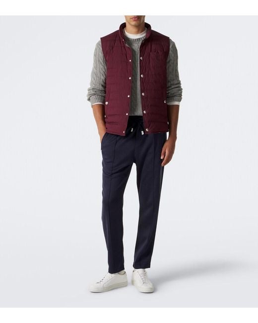 Eleventy Blue Silk And Cotton-Blend Sweatpants for men