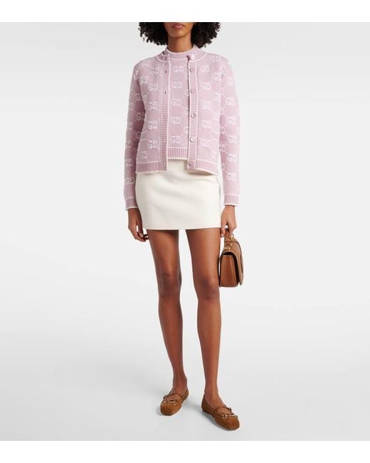 Gucci Pink Top Gg Aus Woll-Boucle