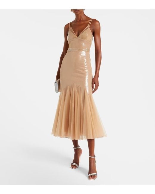 Robe En Tulle A Sequins David Koma en coloris Natural