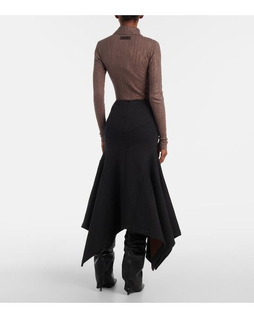 Gonna Midi Asimmetrica di The Attico in Black