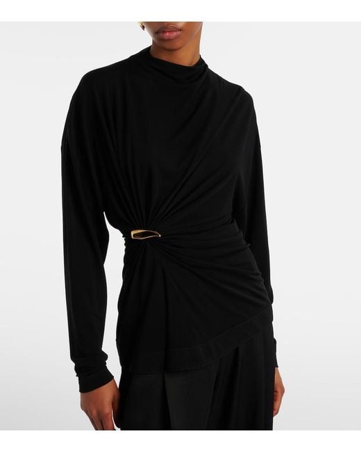 Bottega Veneta Black Draped Top