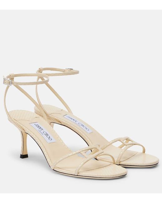 Jimmy Choo Natural 1998 Leo 65 Leather Sandals