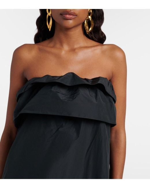 Saint Laurent Black Tiered Canvas Cocktail Dress