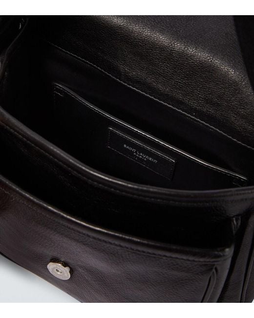 Saint Laurent Black Niki Small Leather Messenger Bag for men