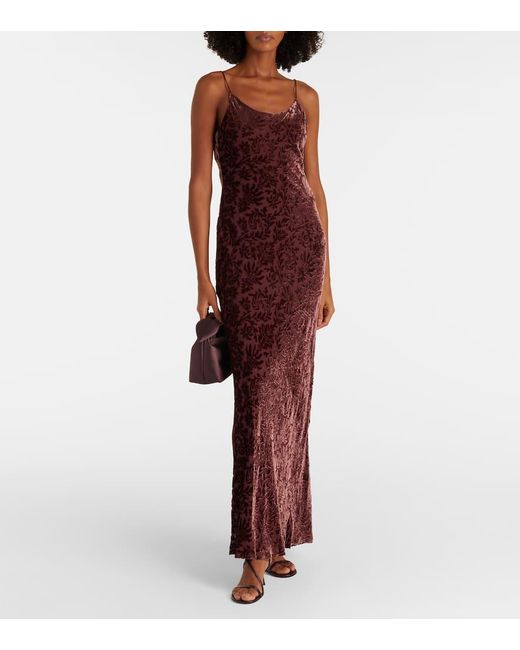 Vestido Largo Jolynn De Jacquard Veronica Beard de color Purple