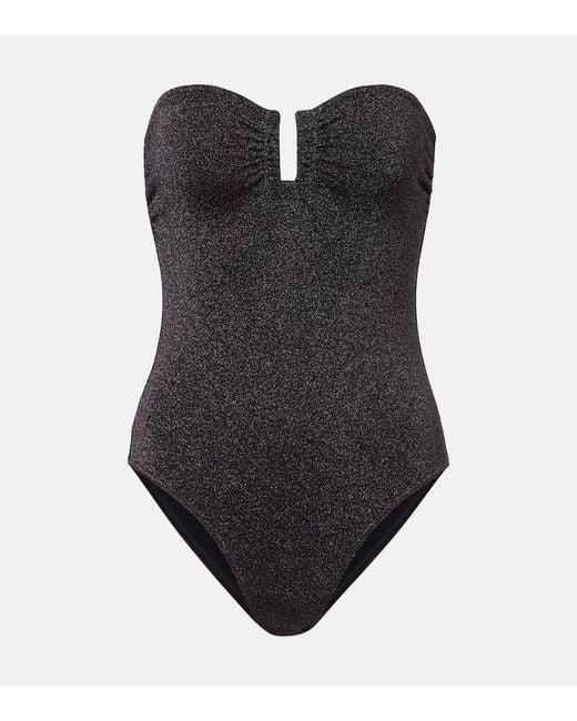Eres Black Scintillant Strapless Swimsuit
