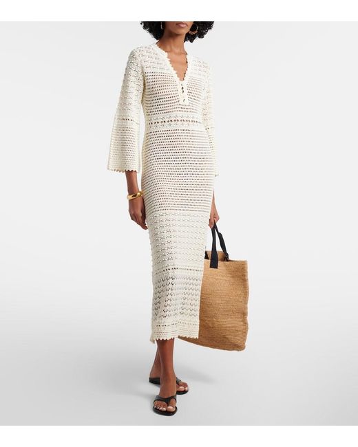 Eres White Madone Crochet Midi Dress