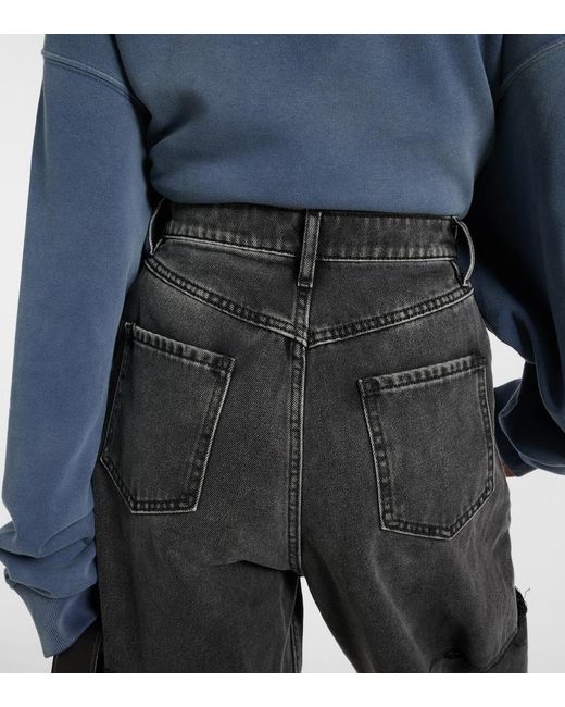Maison Margiela Gray Cutout High-Rise Tapered Jeans