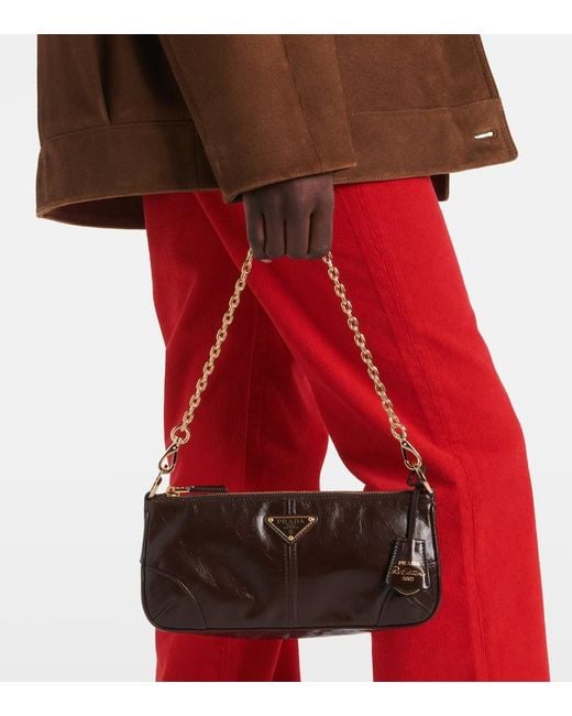 Prada White Schultertasche Bucket Bucket Aus Leder
