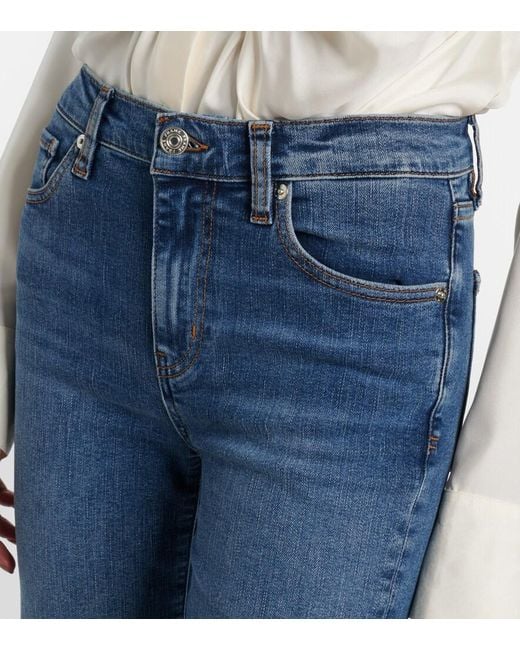 FRAME Blue Icon Long Mid-Rise Flared Jeans