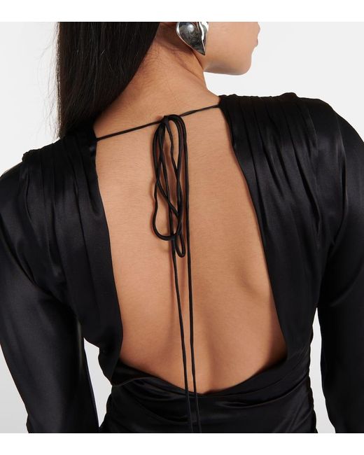Vestido corto de seda Alessandra Rich de color Black