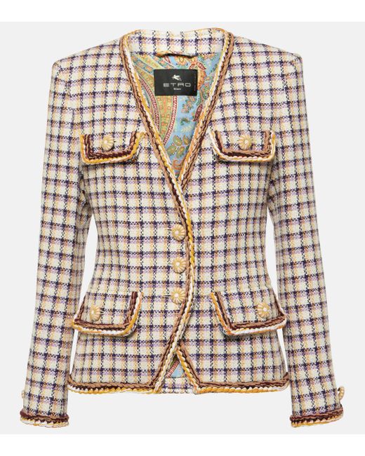 Etro Multicolor Checked Cotton-blend Jacket